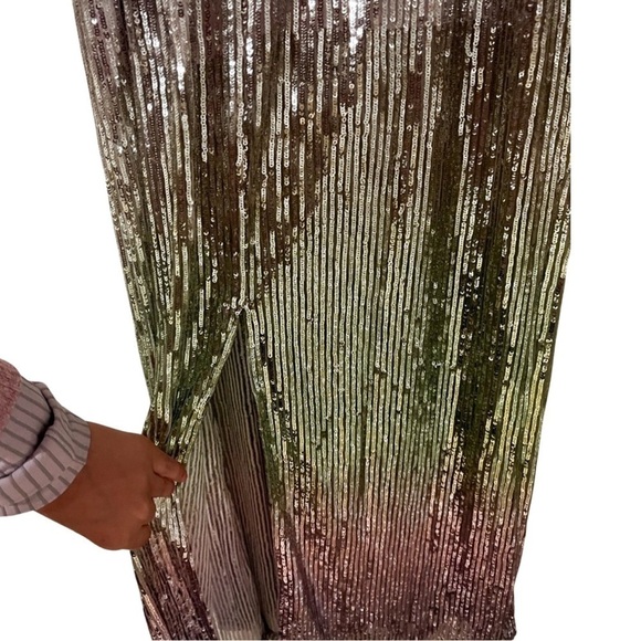 NWT LOVESHACKFANCY Grand Disco Ombre Sequined Maxi Dress Sz 10 - Picture 5 of 7